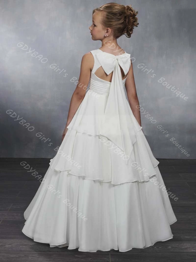 Ivory Flower Girl Dress for Wedding 2-14 Kids Strap Tiered Chiffon First Communion Dress Keyhole Back Party Ball Gown Custom 
Ivory Flower Girl Dress for Wedding 2-14 Kids Strap Tiered Chiffon First Communion Dress Keyhole Back Party Ball Gown Custom