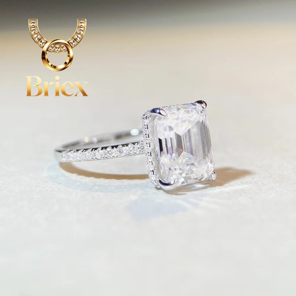 Briex Jewelry Luxury Solid Platinum PT950 4 karat Moissanite Ring Women's Emerald Cut Pagoda Diamond Ring
Briex Jewelry Luxury Solid Platinum PT950 4 karat Moissanite Ring Women's Emerald Cut Pagoda Diamond Ring
