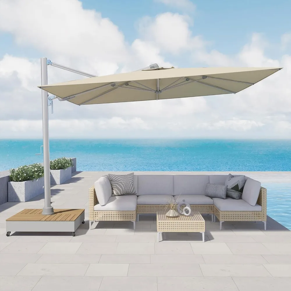 Patio Umbrella with Base, Acrylic Outdoor Cantilever Aluminum Umbrella, Rectangular Offset Umbrella with Cover
Patio Umbrella with Base, Acrylic Outdoor Cantilever Aluminum Umbrella, Rectangular Offset Umbrella with Cover