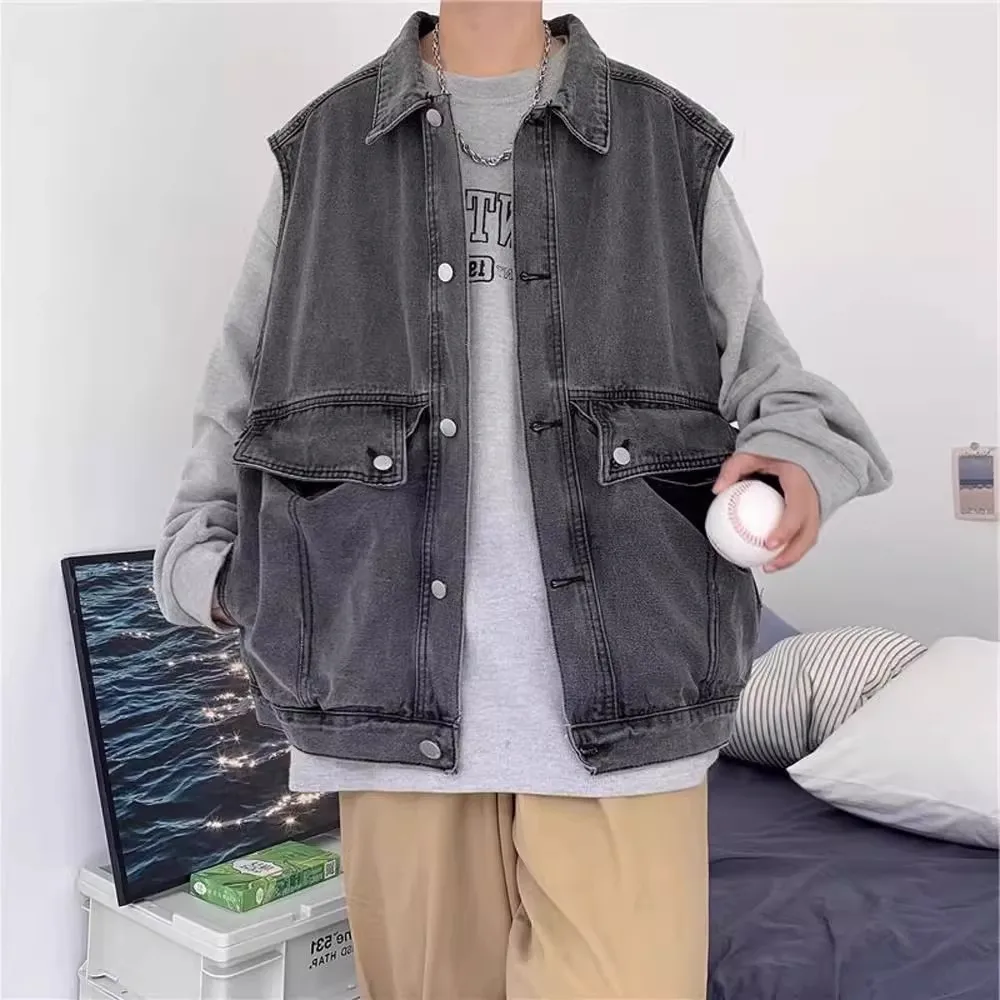 Large Size 300 Pou Svel Denim Jaet Waed Loose Men's Faion Urban Sle Autumn Season Casual Leisure Vest
Large Size 300 Pou Svel Denim Jaet Waed Loose Men's Faion Urban Sle Autumn Season Casual Leisure Vest