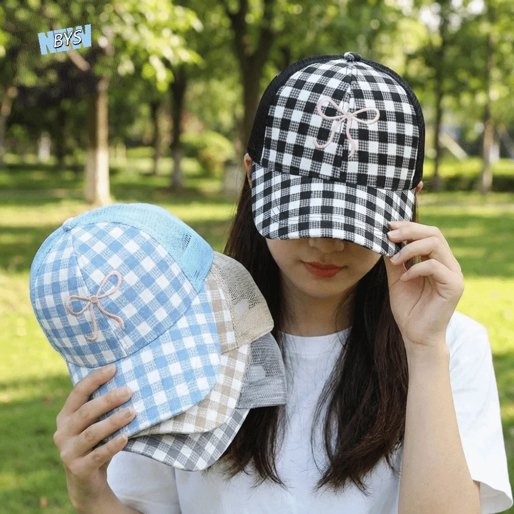 Beach Versatile Women's Duck Tongue Visors Bow Embroidery Adjustable Baseball Caps Checkered Curved Brim Sun Hats Sports
Beach Versatile Women's Duck Tongue Visors Bow Embroidery Adjustable Baseball Caps Checkered Curved Brim Sun Hats Sports