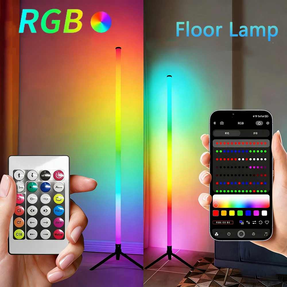 103CM RGB LED Corner Floor Lamp Music Sync Color Changing Standing Ambient Lamp for Bedroom Game Room Living Room Home Decor
103CM RGB LED Corner Floor Lamp Music Sync Color Changing Standing Ambient Lamp for Bedroom Game Room Living Room Home Decor