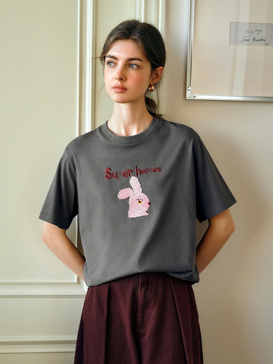 OLrain Women T-Shirt 2025 Summer New Three-dimensional Pattern Fun Gray Embroidery Tees Round Neck Short-sleeved Tops O57XT81632
OLrain Women T-Shirt 2025 Summer New Three-dimensional Pattern Fun Gray Embroidery Tees Round Neck Short-sleeved Tops O57XT81632