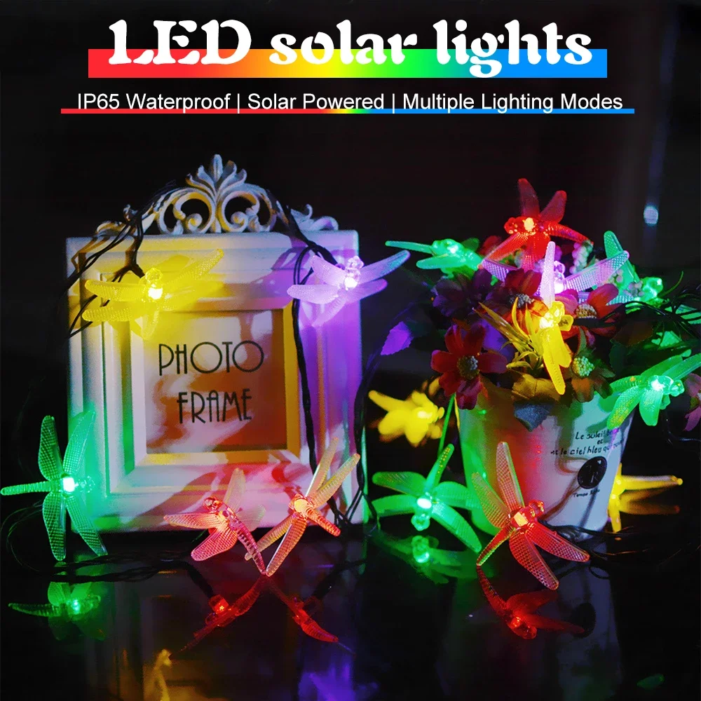 LED Solar Lights Waterproof Multiple Lighting Modes Dragonfly Design 20 LED Lights Strings for Garden Home Decoration
LED Solar Lights Waterproof Multiple Lighting Modes Dragonfly Design 20 LED Lights Strings for Garden Home Decoration