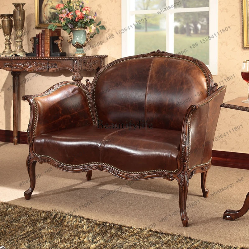 12American Simple Double Sofa Chair Genuine Leather Home Living Room Bedroom Leisure Chair
12American Simple Double Sofa Chair Genuine Leather Home Living Room Bedroom Leisure Chair