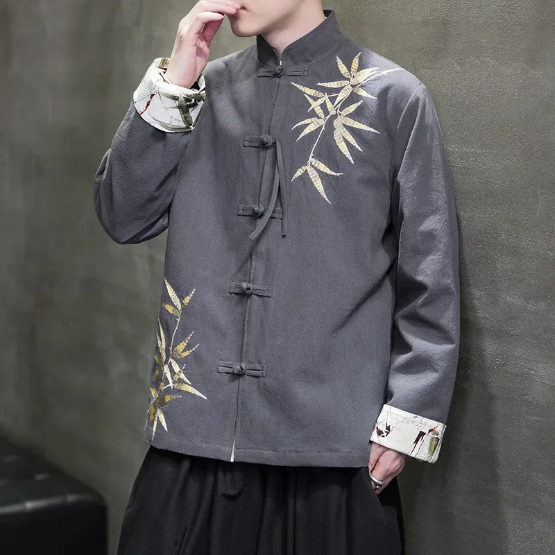 Man Embroidery Tang Suit Mandarin Collar Buckle Jacket Plus Size Chinese Traditional Retro Coat Oriental Cotton Kung Fu Shirt
Man Embroidery Tang Suit Mandarin Collar Buckle Jacket Plus Size Chinese Traditional Retro Coat Oriental Cotton Kung Fu Shirt