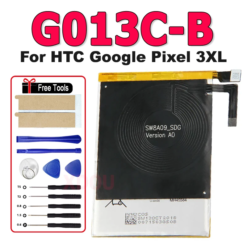 G013C-B New Mobile Phone Replacement Battery 3450mAh For HTC Google Pixel 3XL Pixel 3 XL 3 Batteries + Free Tools
G013C-B New Mobile Phone Replacement Battery 3450mAh For HTC Google Pixel 3XL Pixel 3 XL 3 Batteries + Free Tools