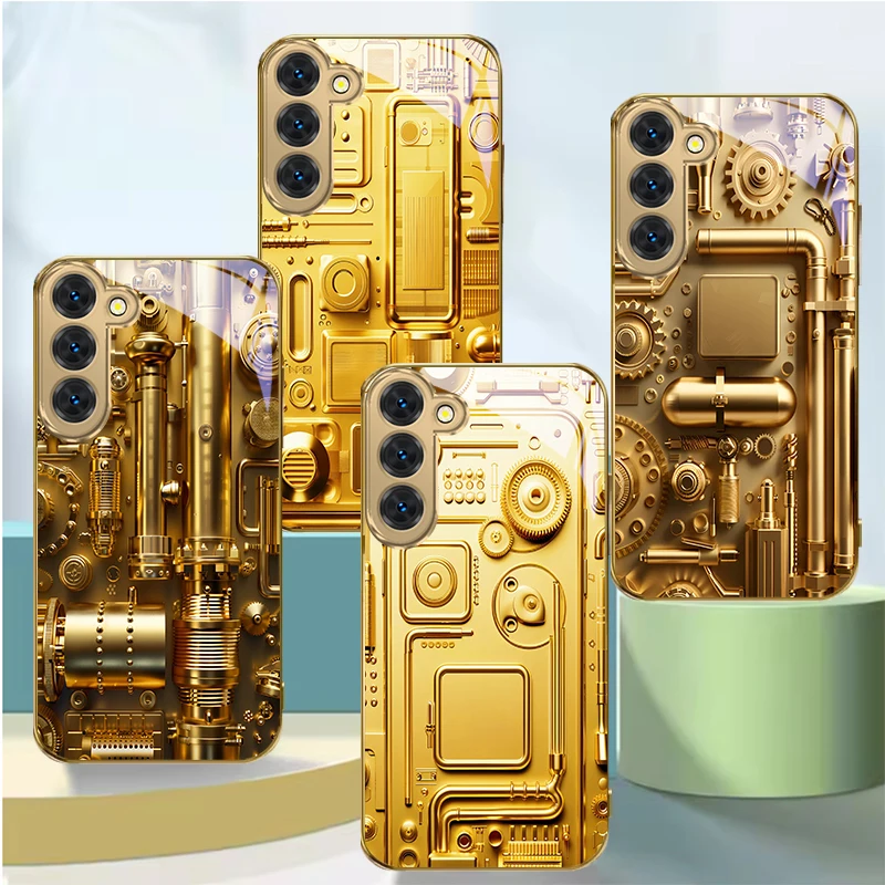 Golden gear pattern Suitable For Samsung Galaxy S26 S20 FE S21Plus S22 23 Plus S24 Ultra S25 S21+ S9 S22 Golden glass phone case
Golden gear pattern Suitable For Samsung Galaxy S26 S20 FE S21Plus S22 23 Plus S24 Ultra S25 S21+ S9 S22 Golden glass phone case