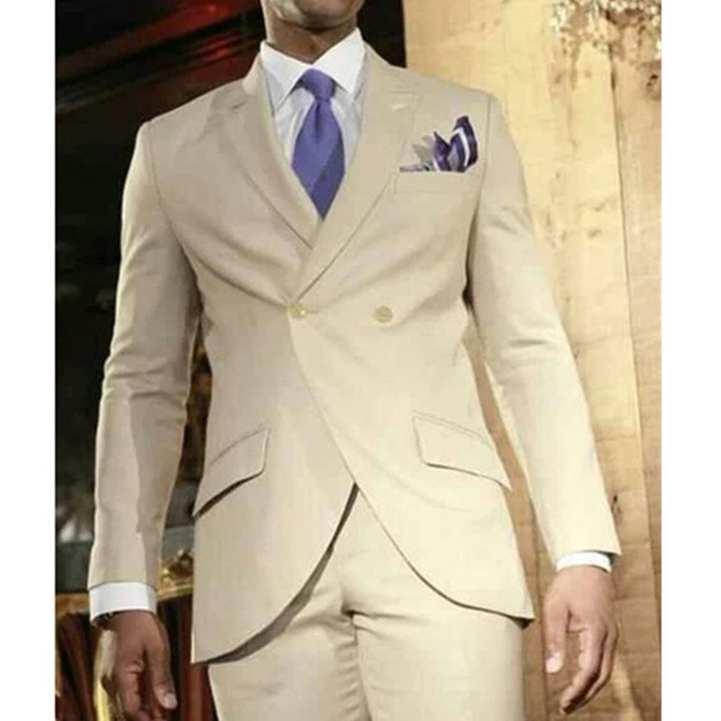 Double Breasted Men Suits Slim Fit 2 Piece Beige Male Fashion Jacket with Pants Peaked Lapel Custom Wedding Groom Tuxedo 2023
Double Breasted Men Suits Slim Fit 2 Piece Beige Male Fashion Jacket with Pants Peaked Lapel Custom Wedding Groom Tuxedo 2023