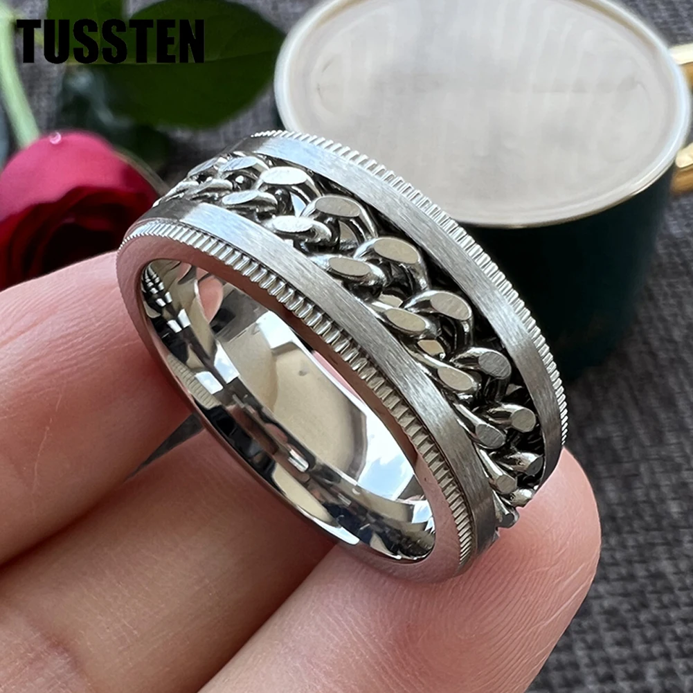 TUSSTEN Multicolor Stainless Steel Rotatable Chain Ring Men Women Fashion Jewelry 8mm High Quality Comfort Fit
TUSSTEN Multicolor Stainless Steel Rotatable Chain Ring Men Women Fashion Jewelry 8mm High Quality Comfort Fit