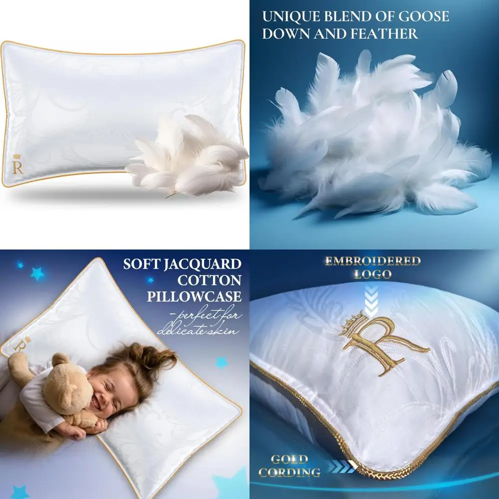 Luxury King-Size White Goose Down Pillow, Premium Breathable Sleep Support
Luxury King-Size White Goose Down Pillow, Premium Breathable Sleep Support