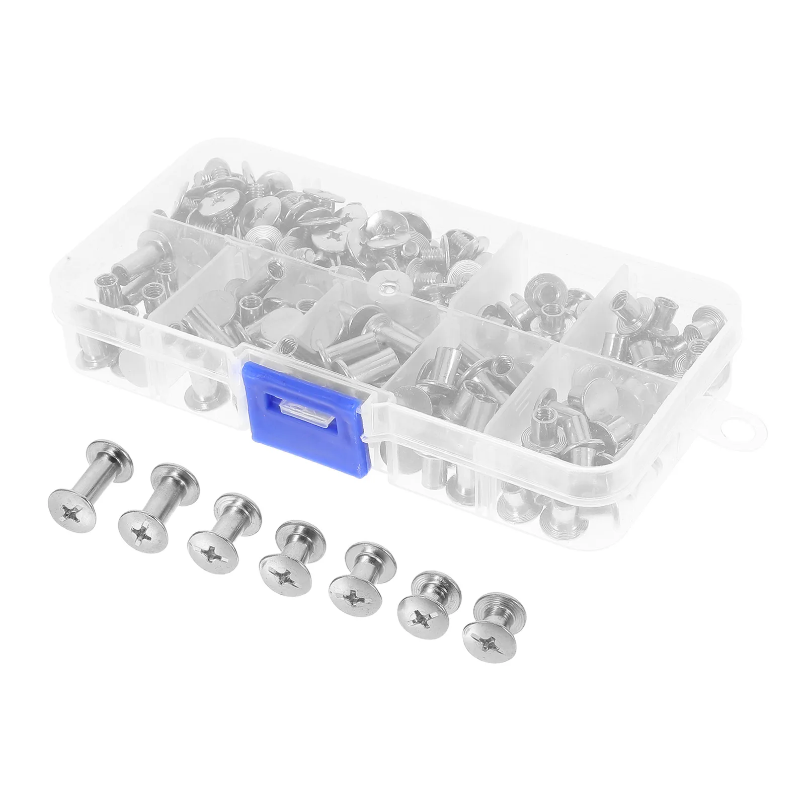 120 set Screw Back Rivets Kit Binding Screws Metal Fasteners For Crafting Diy Accessories Bag Making Supplies Silver
120 set Screw Back Rivets Kit Binding Screws Metal Fasteners For Crafting Diy Accessories Bag Making Supplies Silver
