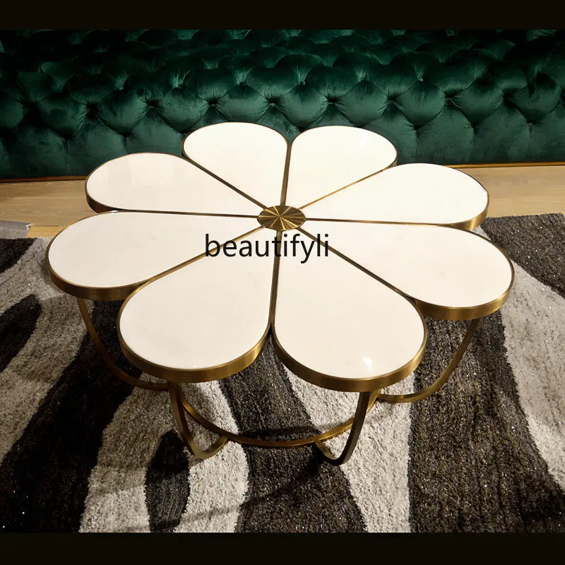 yj Nordic Mild Luxury Marble Petal Coffee Table Living Room Creative Strange Shape Reception Coffee Table
yj Nordic Mild Luxury Marble Petal Coffee Table Living Room Creative Strange Shape Reception Coffee Table