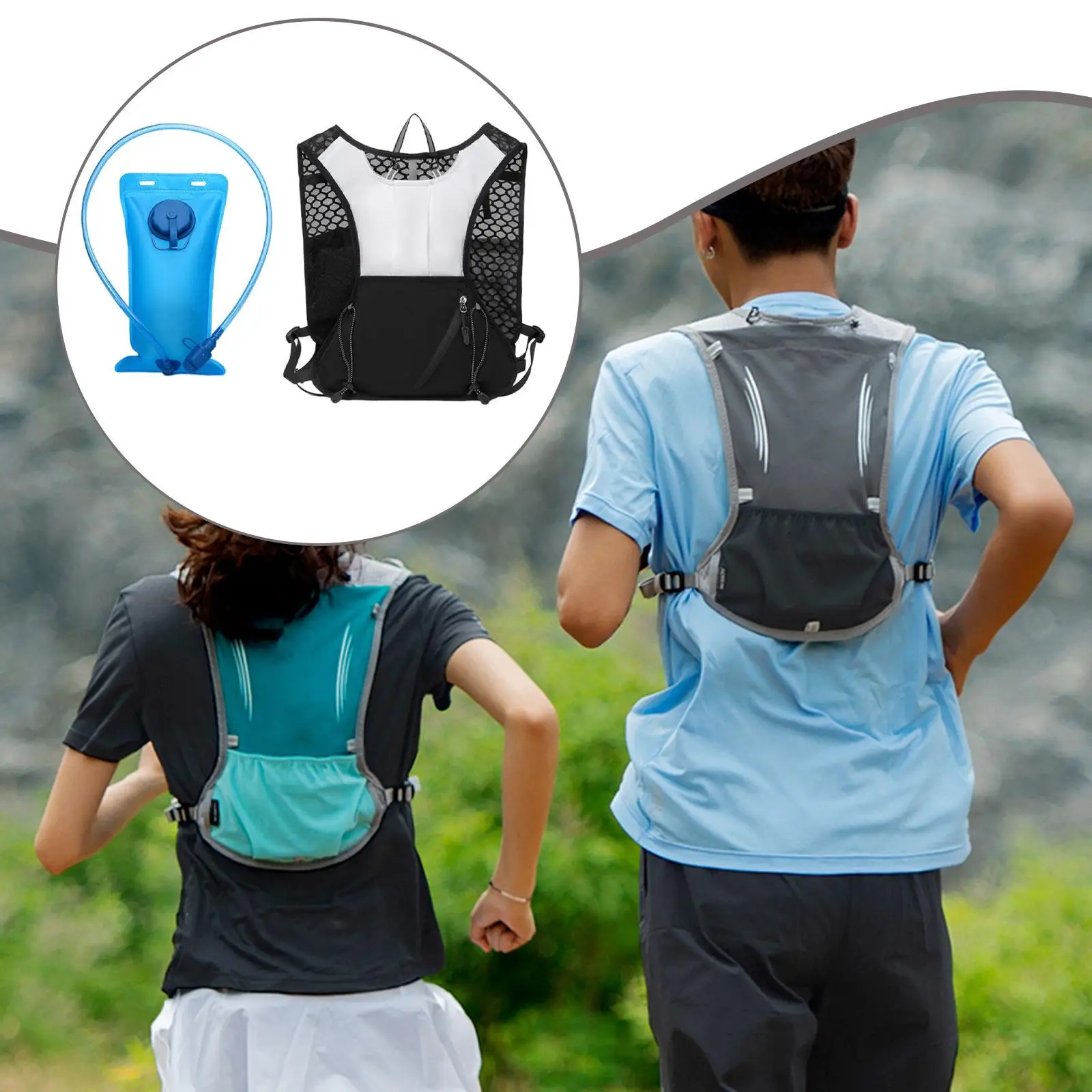 Reflective Hydration Vest Backpack for Trail Running Lightweight Water Pack with 2L Bladder for Outdoor Camping
Reflective Hydration Vest Backpack for Trail Running Lightweight Water Pack with 2L Bladder for Outdoor Camping