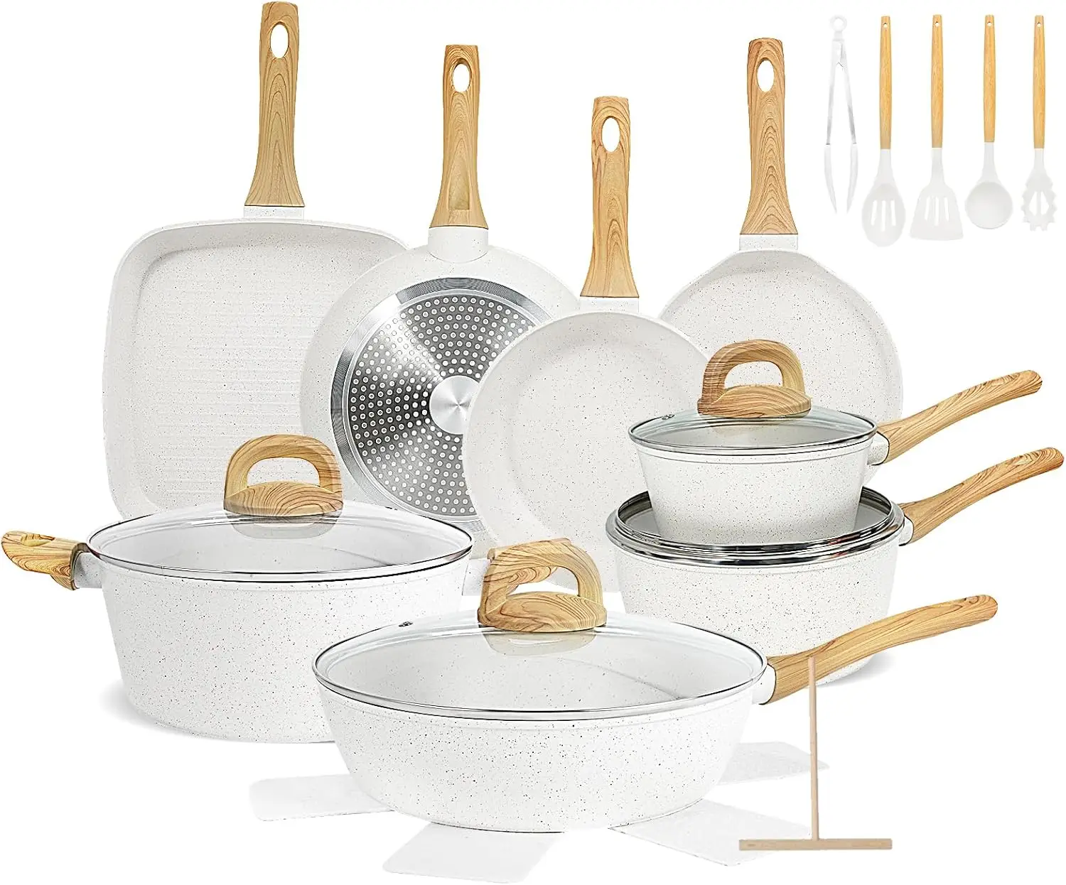 Nonstick Pots and Pans Set, 25-Piece Ceramic Cookware Set, Induction Kitchen Cooking Set with Frying Pans Saucepans & Utensils,
Nonstick Pots and Pans Set, 25-Piece Ceramic Cookware Set, Induction Kitchen Cooking Set with Frying Pans Saucepans & Utensils,