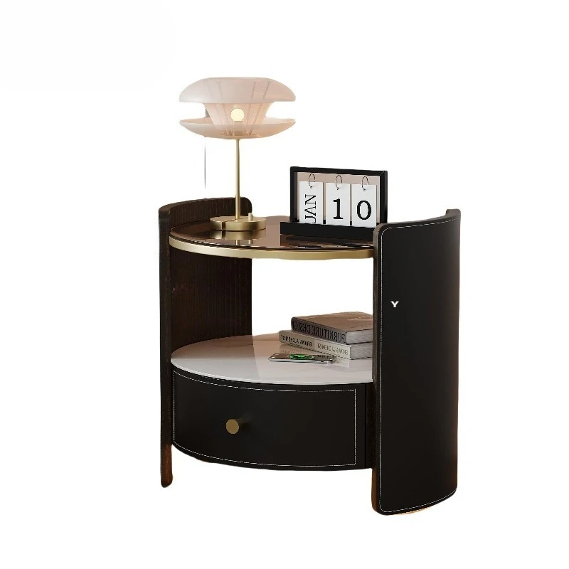 Saddle leather Italian light luxury whole house intelligent round bedside table rock slab modern small apartment bedroom
Saddle leather Italian light luxury whole house intelligent round bedside table rock slab modern small apartment bedroom