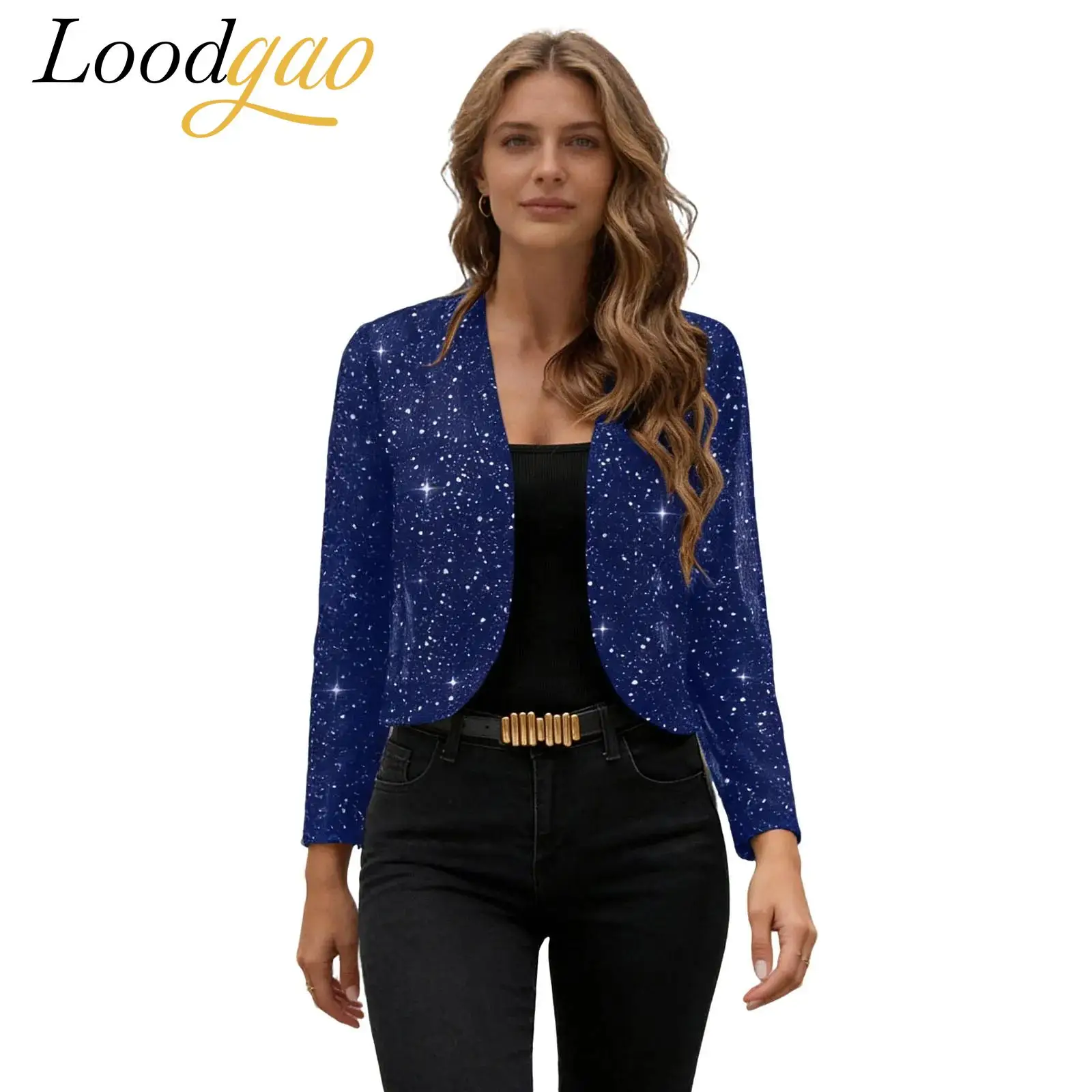 Women Party Bolero Cardigan Open Front Outerwear Music Festival Concert Costume Glittery Crop Jacket Disco Lady Disco Clubwear
Women Party Bolero Cardigan Open Front Outerwear Music Festival Concert Costume Glittery Crop Jacket Disco Lady Disco Clubwear