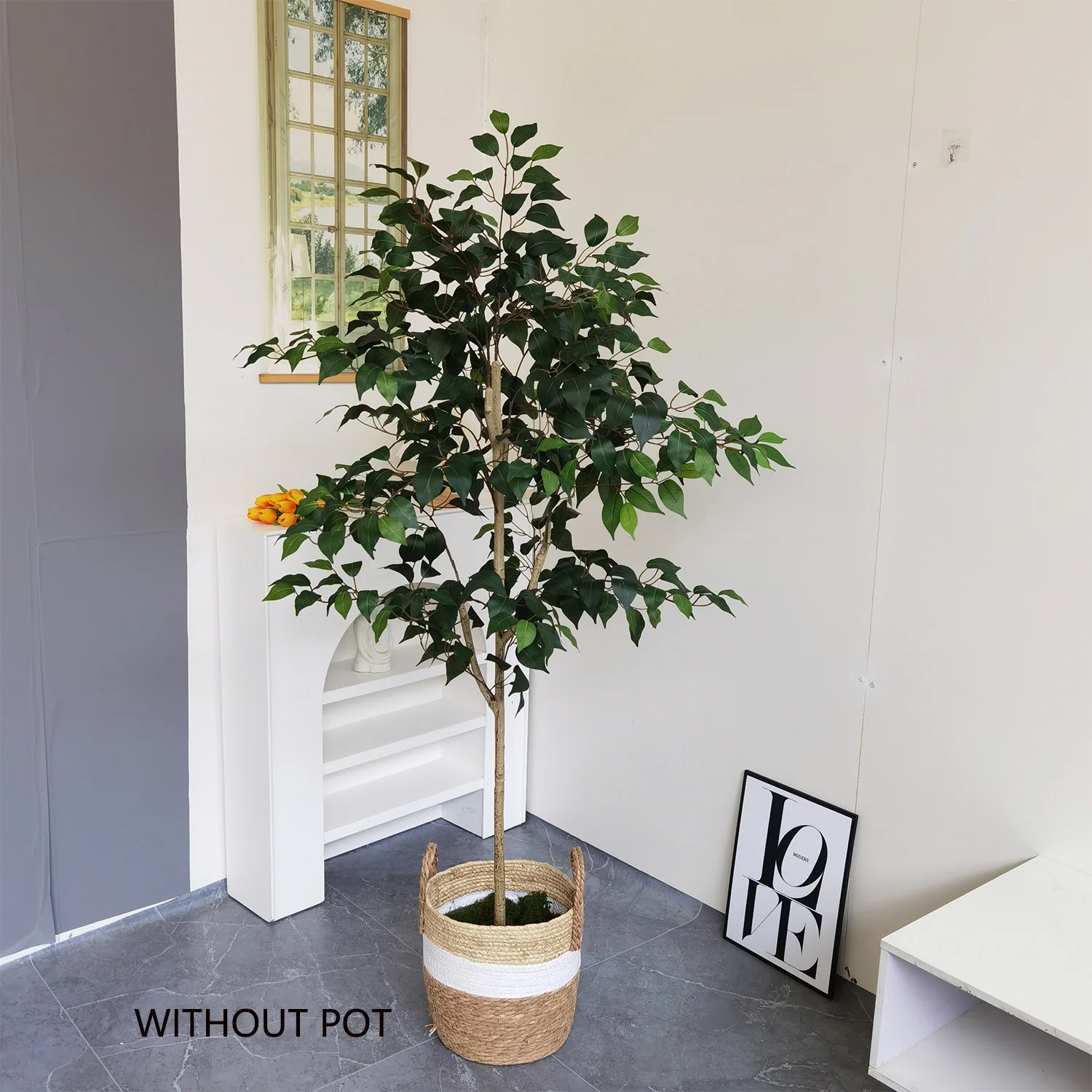 Artificial Ficus Tree, 180/210cm Fake Banyan Plant, Lifelike Green Faux Tree for Indoor Home,Living Room,No Maintenance Required
Artificial Ficus Tree, 180/210cm Fake Banyan Plant, Lifelike Green Faux Tree for Indoor Home,Living Room,No Maintenance Required
