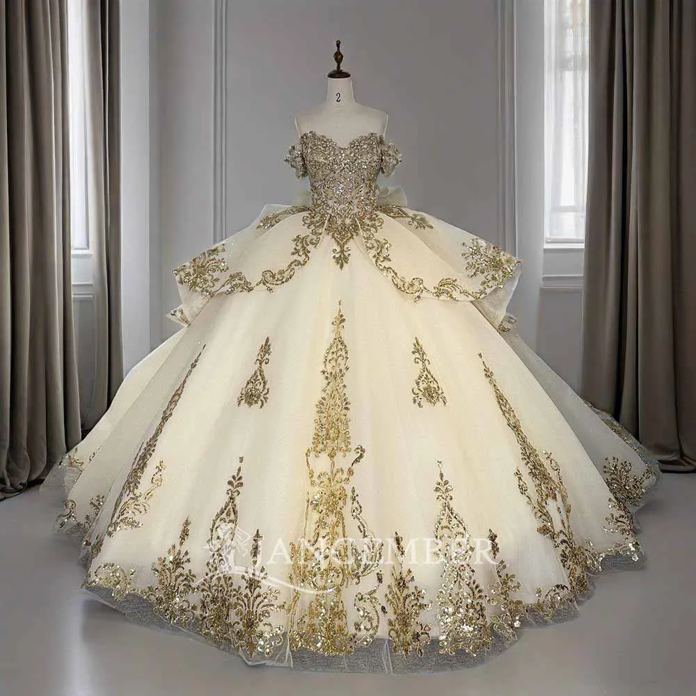 Exquisite Beads Princess Quinceanera Dresses Short Sleeves Pearls Ruffles Tiered Sweet 16 Dress Ball Gown Vestidos Customized
Exquisite Beads Princess Quinceanera Dresses Short Sleeves Pearls Ruffles Tiered Sweet 16 Dress Ball Gown Vestidos Customized