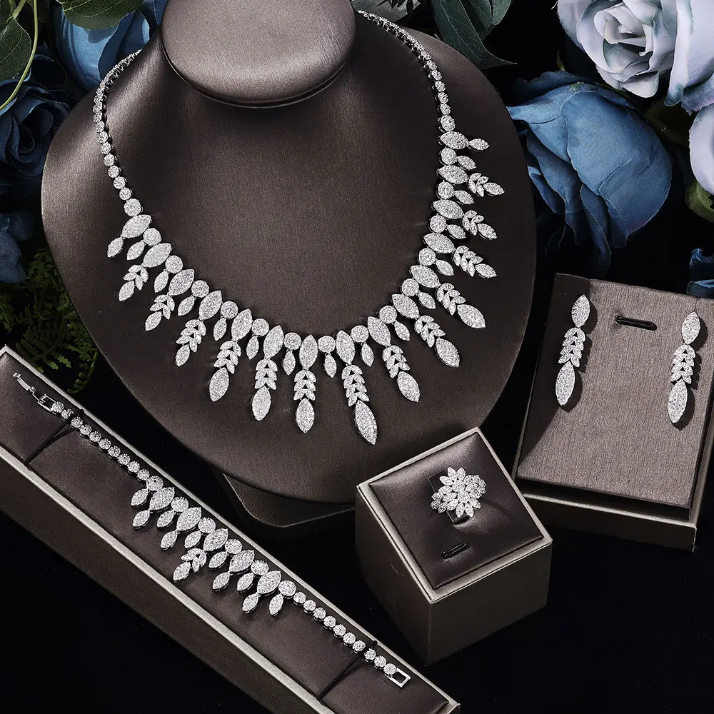 2023 New Fashion Women's Wedding Bridal Necklace Earrings Ring Bracelet Jewelry Set Decorative Accessories Women's Gift
2023 New Fashion Women's Wedding Bridal Necklace Earrings Ring Bracelet Jewelry Set Decorative Accessories Women's Gift