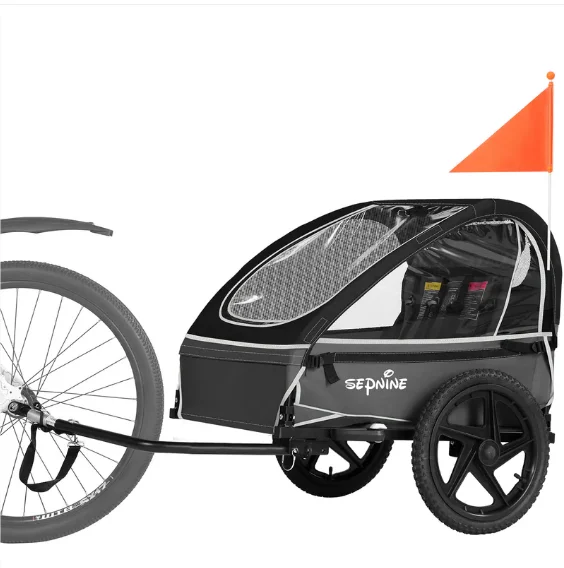 SEPNINE BT609 Child Trailer 16 Inch Air Tires Alloy Steel Frame Reflective Strips Safety Flag For Outdoor
SEPNINE BT609 Child Trailer 16 Inch Air Tires Alloy Steel Frame Reflective Strips Safety Flag For Outdoor