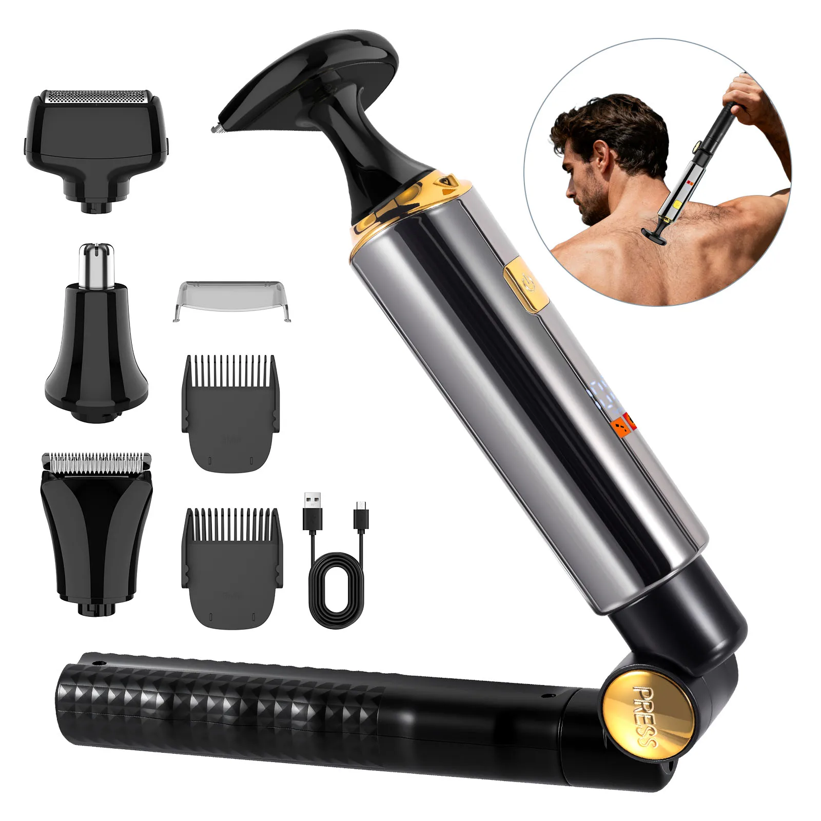 Electric Hair Trimmer Extendable Full-Body Shaver Private Area Hair Remover Hair Styling Clipper for Personal Grooming
Electric Hair Trimmer Extendable Full-Body Shaver Private Area Hair Remover Hair Styling Clipper for Personal Grooming