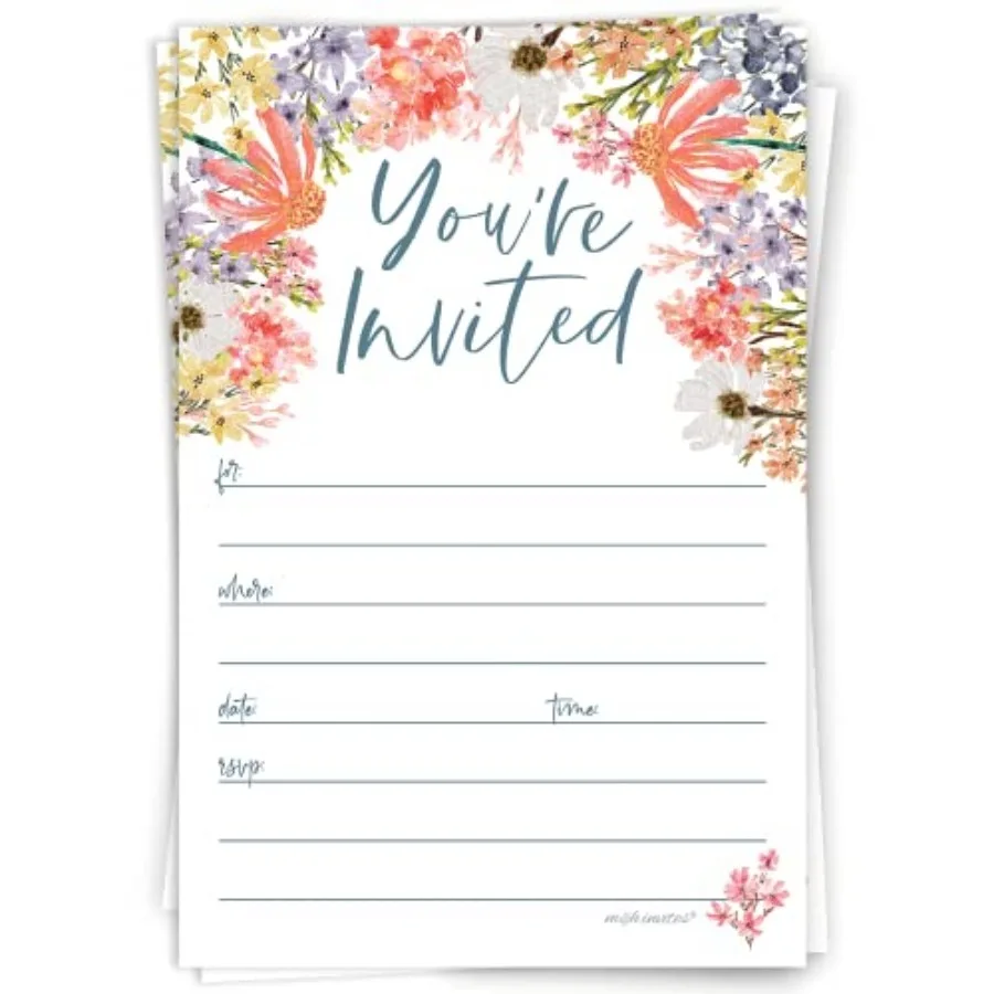 Wildflower Invitations With Envelopes 20 Count - Floral Boho Garden Theme For Bridal Shower, 1st Birthday, Adult Birthday, Brun
Wildflower Invitations With Envelopes 20 Count - Floral Boho Garden Theme For Bridal Shower, 1st Birthday, Adult Birthday, Brun