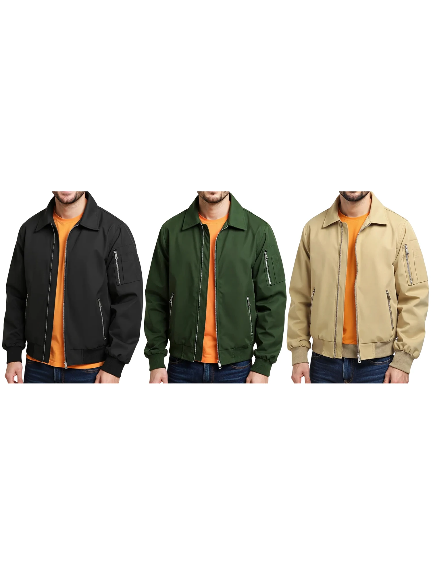 Men s Classic Bomber Jacket with Long Sleeves and Lapel Collar in Solid Color Perfect Sportswear Zipper Coat for Men
Men s Classic Bomber Jacket with Long Sleeves and Lapel Collar in Solid Color Perfect Sportswear Zipper Coat for Men