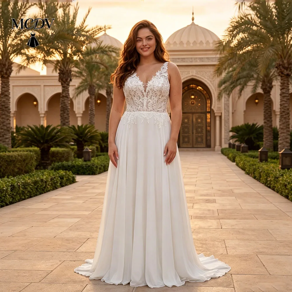 Oversize Wedding Dresses For Women Chiffon Civil Bride Gowns Applique A Line Seeveless V-Neck robe de mariée 2026 Customized
Oversize Wedding Dresses For Women Chiffon Civil Bride Gowns Applique A Line Seeveless V-Neck robe de mariée 2026 Customized