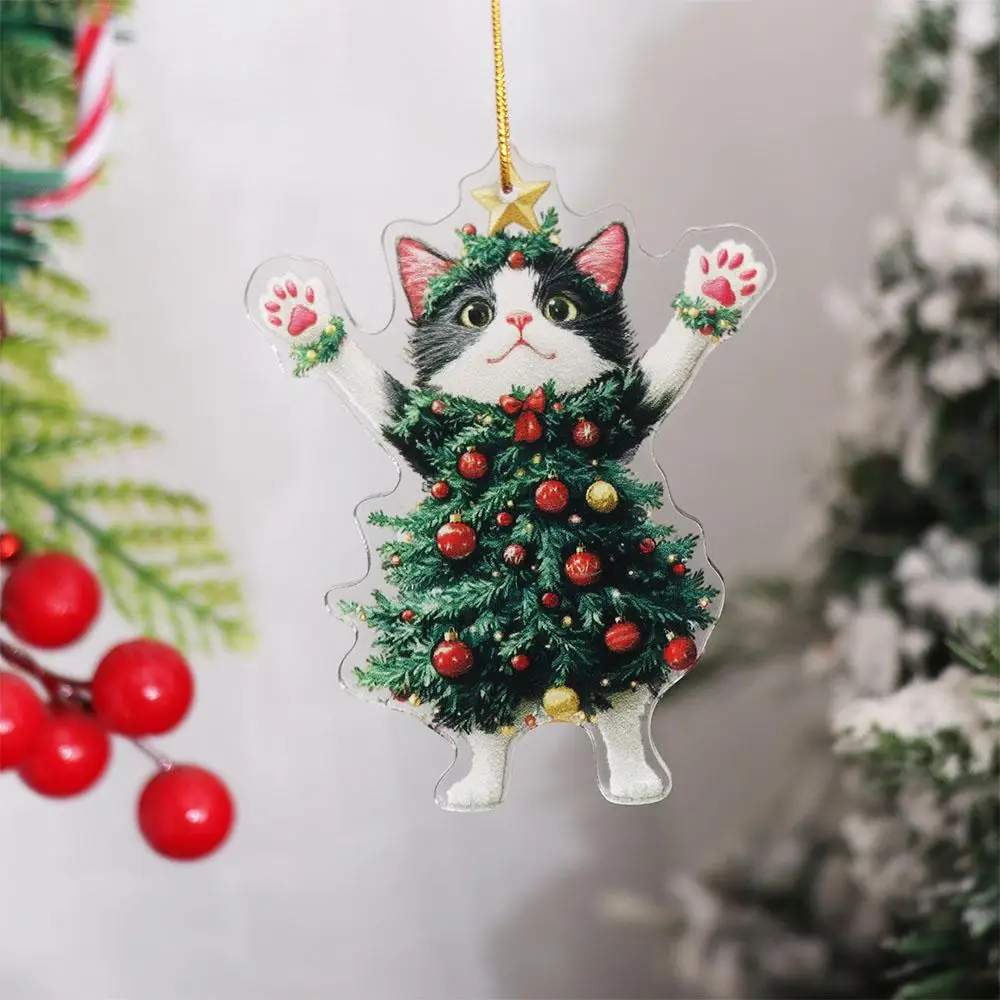 2D Christmas Cat Pendant Cartoon Acrylic Xmas Tree Ornaments Xmas Black Cat Pendant Decorative Cat Car Pendant Festival Party
2D Christmas Cat Pendant Cartoon Acrylic Xmas Tree Ornaments Xmas Black Cat Pendant Decorative Cat Car Pendant Festival Party