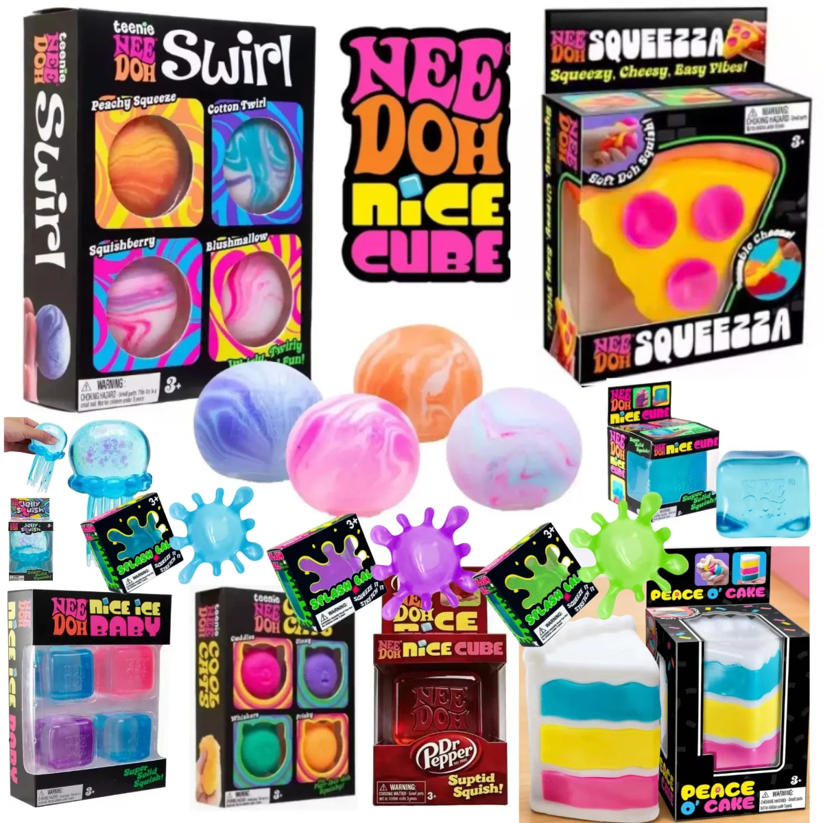 4Pcs Swirl NeeDoh Cube Nice-Sicle Squishy Toy, Sensory Stress Relief Squeeze Fidget Toys Anti-Anxiety Hand Toys for Focus ADHD
4Pcs Swirl NeeDoh Cube Nice-Sicle Squishy Toy, Sensory Stress Relief Squeeze Fidget Toys Anti-Anxiety Hand Toys for Focus ADHD