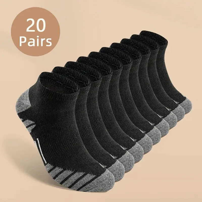20 pairs of cool men's black and white cotton socks set men's solid color breathable sports running oversized men's socks
20 pairs of cool men's black and white cotton socks set men's solid color breathable sports running oversized men's socks