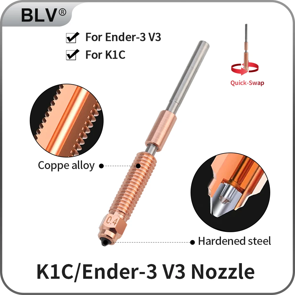 BLV®Биметаллические медные титановые сопла K1C, сопла для принтера Ender 3 V3 K1 Max с высоким потоком, Модернизированная сопла «Все в одном» 0,4 0,6 0,8 мм
BLV®Биметаллические медные титановые сопла K1C, сопла для принтера Ender 3 V3 K1 Max с высоким потоком, Модернизированная сопла «Все в одном» 0,4 0,6 0,8 мм