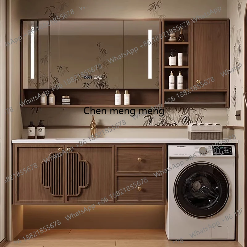 New model, washing machine cabinet, washbasin integrated combination bathroom solid wood
New model, washing machine cabinet, washbasin integrated combination bathroom solid wood
