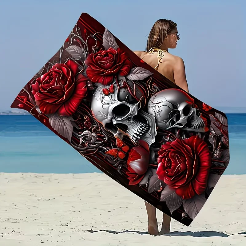 Skull Pattern Beach Towel, Suitable for Outdoor Beach, Seaside Swimming Pool Bathroom Camping Travel Multi-Purpose Beach Towel
Skull Pattern Beach Towel, Suitable for Outdoor Beach, Seaside Swimming Pool Bathroom Camping Travel Multi-Purpose Beach Towel