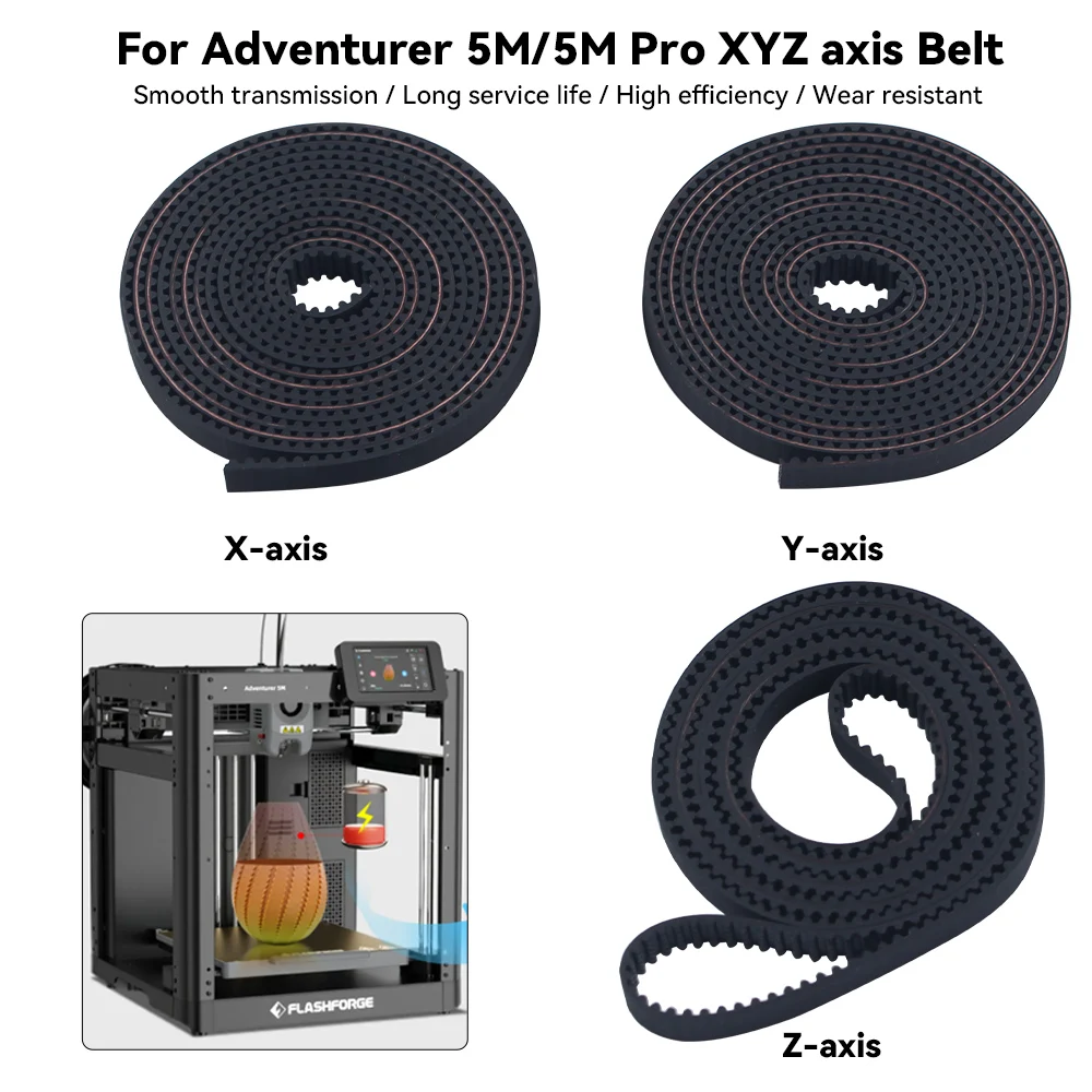 Для Adventurer 5M/5M Pro X/Y/Z Axi ремень с точной передачей и малошумящий ремень для деталей 3D-принтера
Для Adventurer 5M/5M Pro X/Y/Z Axi ремень с точной передачей и малошумящий ремень для деталей 3D-принтера