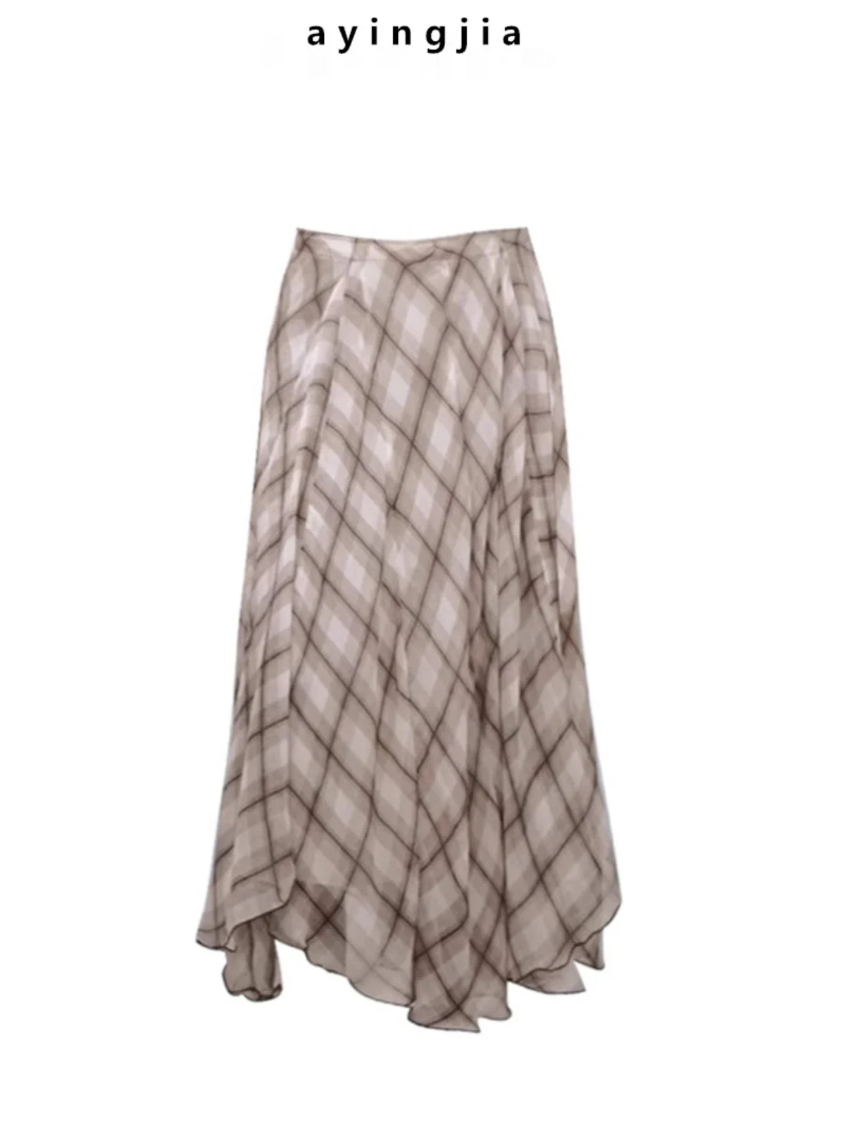 Spring Printed Skirt Women's Asymmetrical Hem Viscose Checkered Midi Length Half Body Skirt French Style High Waist A-Line Skirt
Spring Printed Skirt Women's Asymmetrical Hem Viscose Checkered Midi Length Half Body Skirt French Style High Waist A-Line Skirt