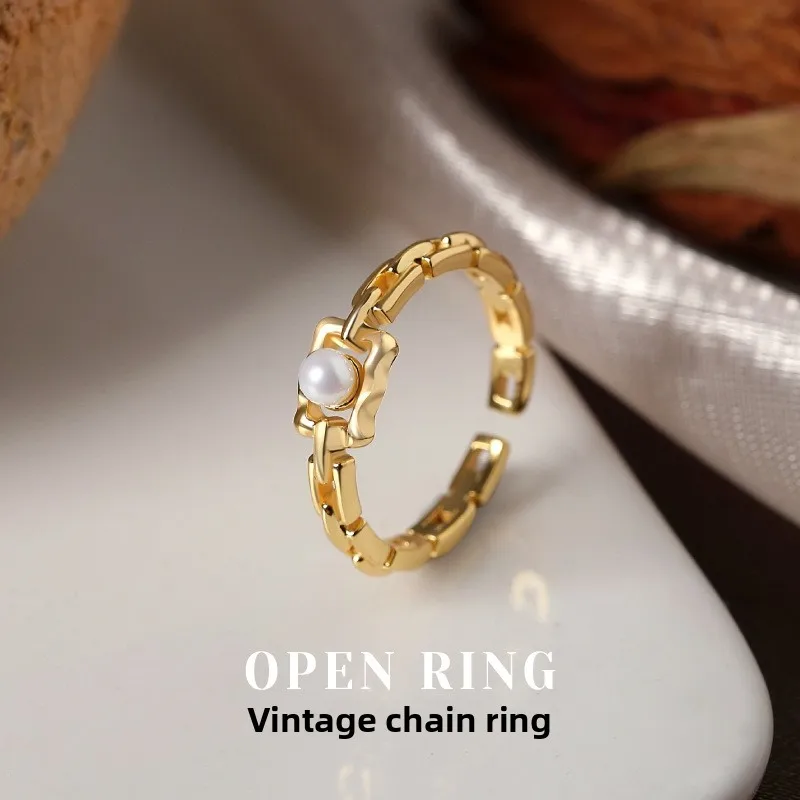 Dawn's Jewel S925 Silver Korean Version Of The Lis Style Chain Baroque Pearl Opening Adjustable Ring Female
Dawn's Jewel S925 Silver Korean Version Of The Lis Style Chain Baroque Pearl Opening Adjustable Ring Female