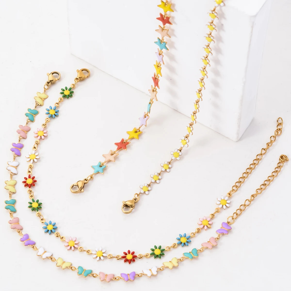 Bohemian Vintage Colorful Drop Oil Butterfly Daisy Women Necklace Gold Color Stainless Steel Charms Necklace Girlfriend Gift
Bohemian Vintage Colorful Drop Oil Butterfly Daisy Women Necklace Gold Color Stainless Steel Charms Necklace Girlfriend Gift 
