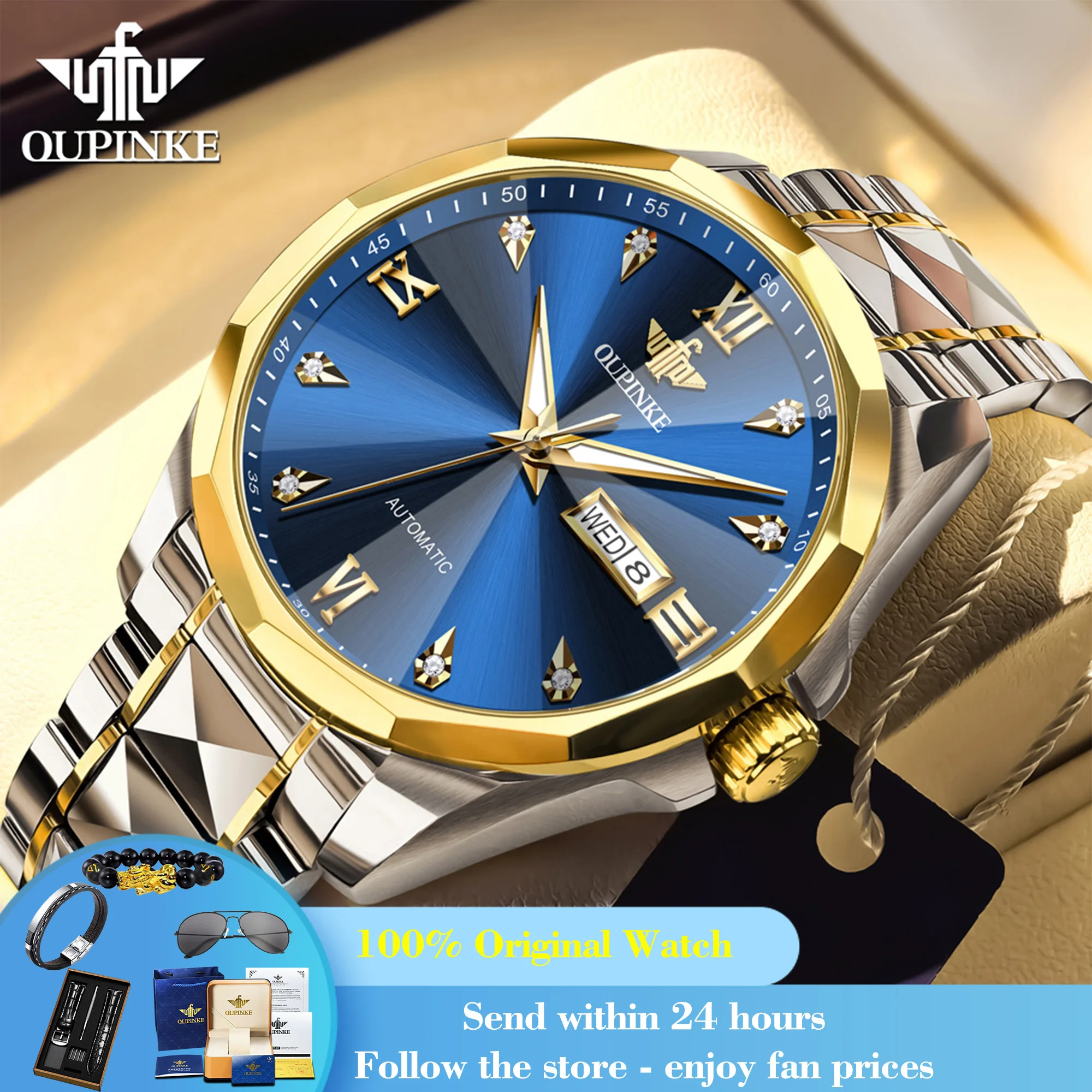 OUPINKE 3313 Man Automatic Watch Rhombus Mirror Mechanical Watch For Men Waterproof Dual Calendar Luxury Men's Dress Wristwatch
OUPINKE 3313 Man Automatic Watch Rhombus Mirror Mechanical Watch For Men Waterproof Dual Calendar Luxury Men's Dress Wristwatch