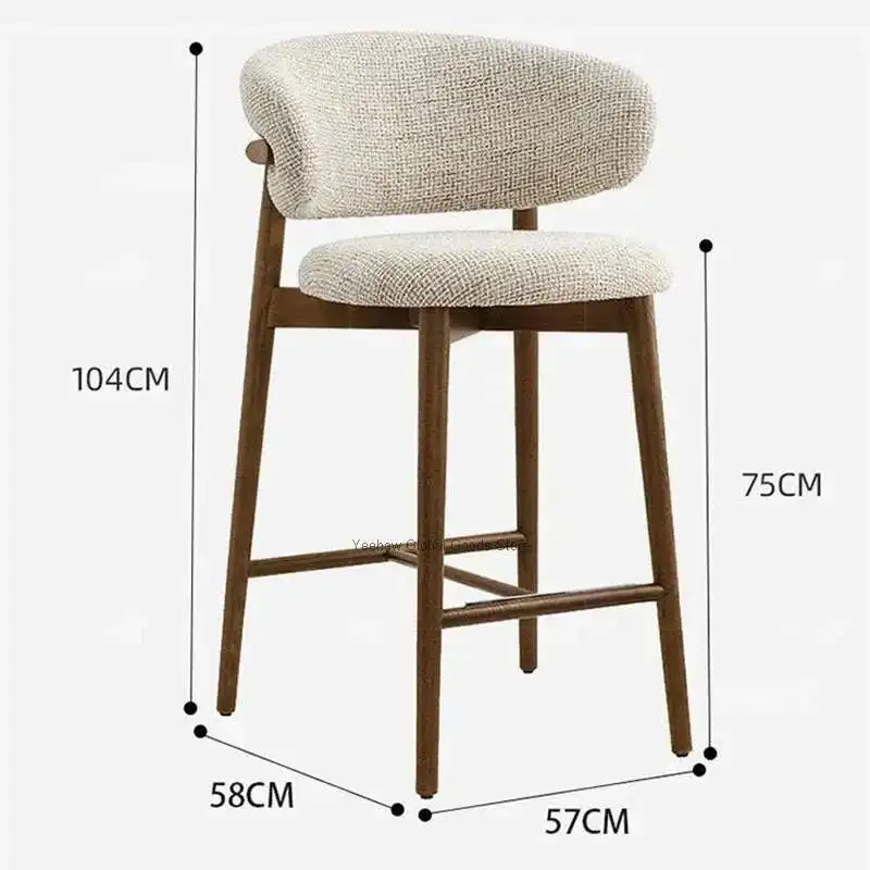 Nordic Light Solid Wood Chairs Modern Home Kitchen High Designer Fabric Backrest Stools For Bar Furniture
Nordic Light Solid Wood Chairs Modern Home Kitchen High Designer Fabric Backrest Stools For Bar Furniture