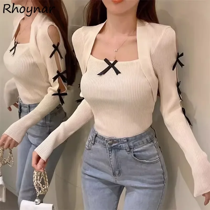 Поддельные футболки с длинными рукавами из 2 предметов, женские осенние офисные женские футболки с милым бантом и квадратным воротником, вязаные полые дизайнерские футболки Ulzzang для отдыха
Поддельные футболки с длинными рукавами из 2 предметов, женские осенние офисные женские футболки с милым бантом и квадратным воротником, вязаные полые дизайнерские футболки Ulzzang для отдыха