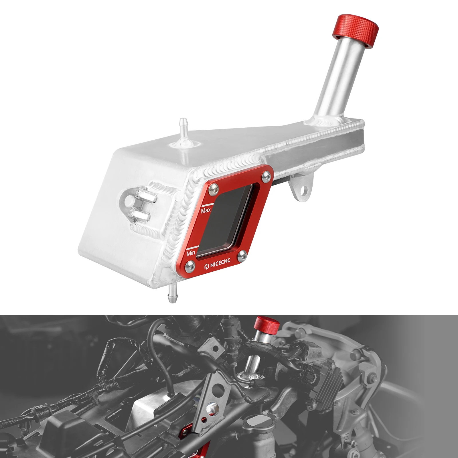 NICECNC For Honda TRX450R TRX450ER 2006-2014 Aluminum Alloy Radiator Reservoir Tank Transparent Window ATV Accessories
NICECNC For Honda TRX450R TRX450ER 2006-2014 Aluminum Alloy Radiator Reservoir Tank Transparent Window ATV Accessories