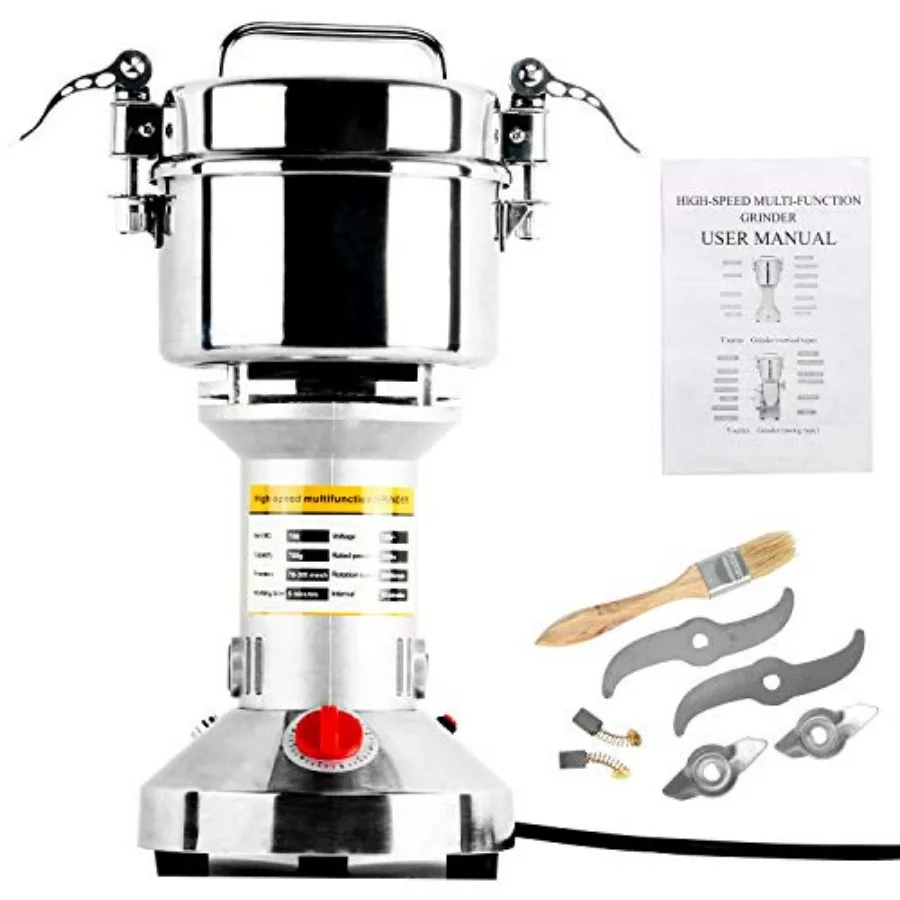 High Speed 700g Electric Grain Mill Grinder Powder Machine Spice Herb Grinder 2500W 70-300 Mesh 36000RPM Stainless Steel Commer
High Speed 700g Electric Grain Mill Grinder Powder Machine Spice Herb Grinder 2500W 70-300 Mesh 36000RPM Stainless Steel Commer
