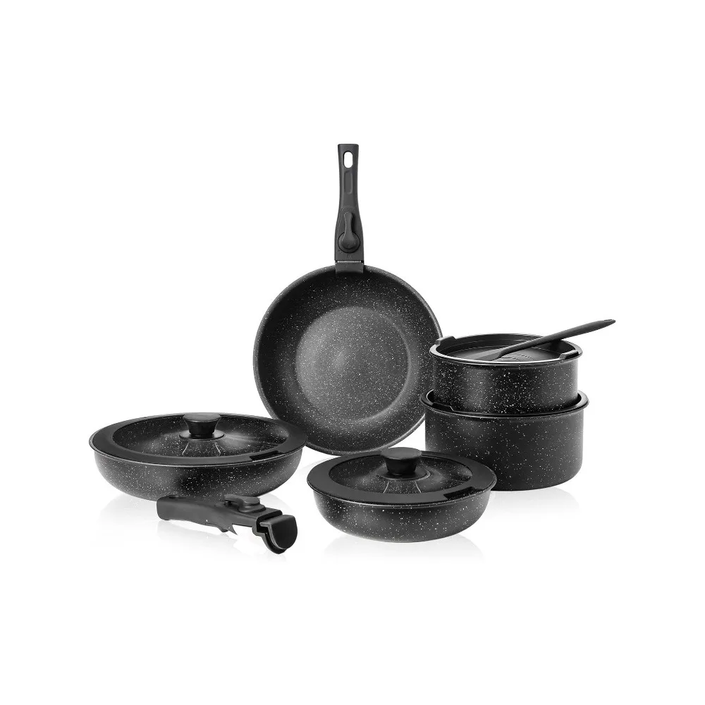 12 pcs Pots and Pans Set, Nonstick Kitchen Induction Cookware Suit with Detachable Handle, Dishwasher Oven Safe, Milky White
12 pcs Pots and Pans Set, Nonstick Kitchen Induction Cookware Suit with Detachable Handle, Dishwasher Oven Safe, Milky White