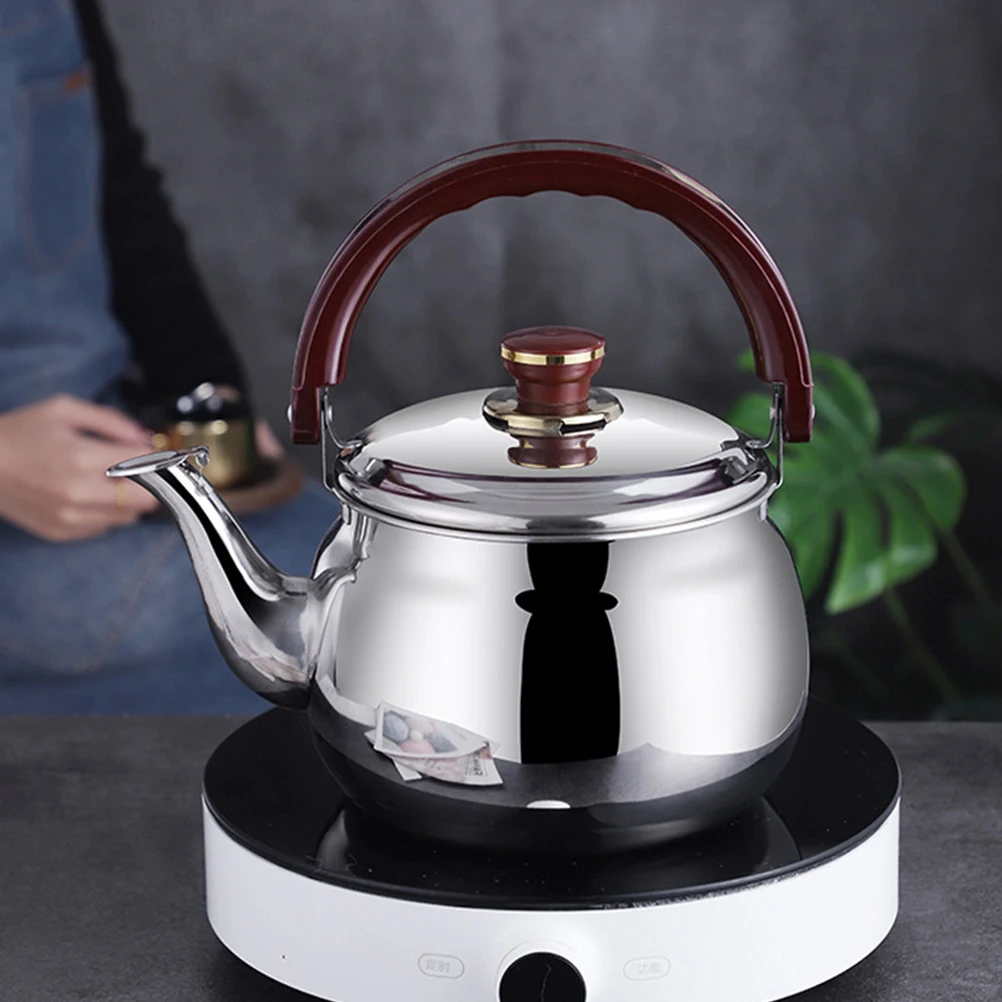Чайник из нержавеющей стали со свистком, плита, чайник, сверхмощный кухонный котел, ручка с защитой от ожогов, большой носик для газа
Чайник из нержавеющей стали со свистком, плита, чайник, сверхмощный кухонный котел, ручка с защитой от ожогов, большой носик для газа