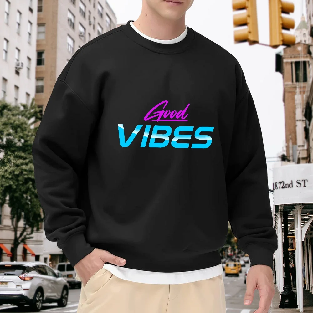 Men's Black Crew Neck Loose Sweatshirt with Fun Letter Print, Street Casual Style Top, Versatile Trendy Item for Everyday Wear, Comfortable and Soft
Men's Black Crew Neck Loose Sweatshirt with Fun Letter Print, Street Casual Style Top, Versatile Trendy Item for Everyday Wear, Comfortable and Soft