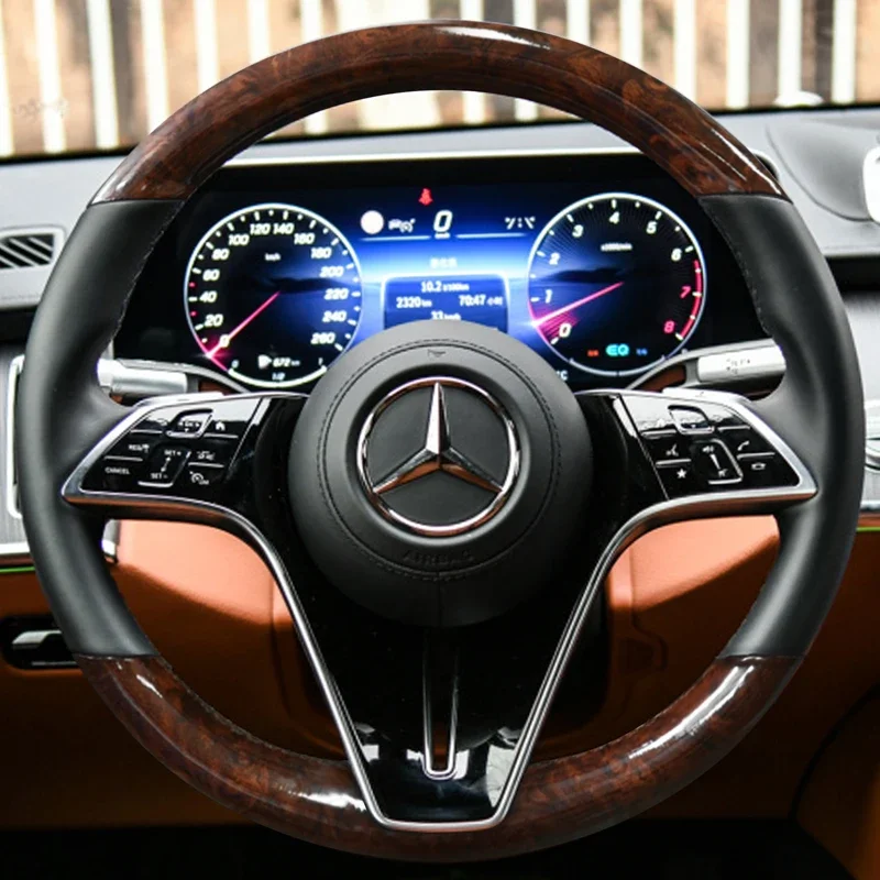 DIY Hand-Stitched Peach Wood Leather Car Steering Wheel Cover for Mercedes-Benz E-Class E260 E300 E350L Interior Accessories
DIY Hand-Stitched Peach Wood Leather Car Steering Wheel Cover for Mercedes-Benz E-Class E260 E300 E350L Interior Accessories