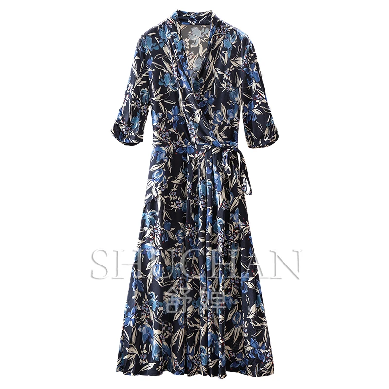 Blue Flower 5A Gupta Knitted Silk V-neck Dress Women's 3W93 Vestidos Femininos Frete Grátis Long Dresses for Women
Blue Flower 5A Gupta Knitted Silk V-neck Dress Women's 3W93 Vestidos Femininos Frete Grátis Long Dresses for Women