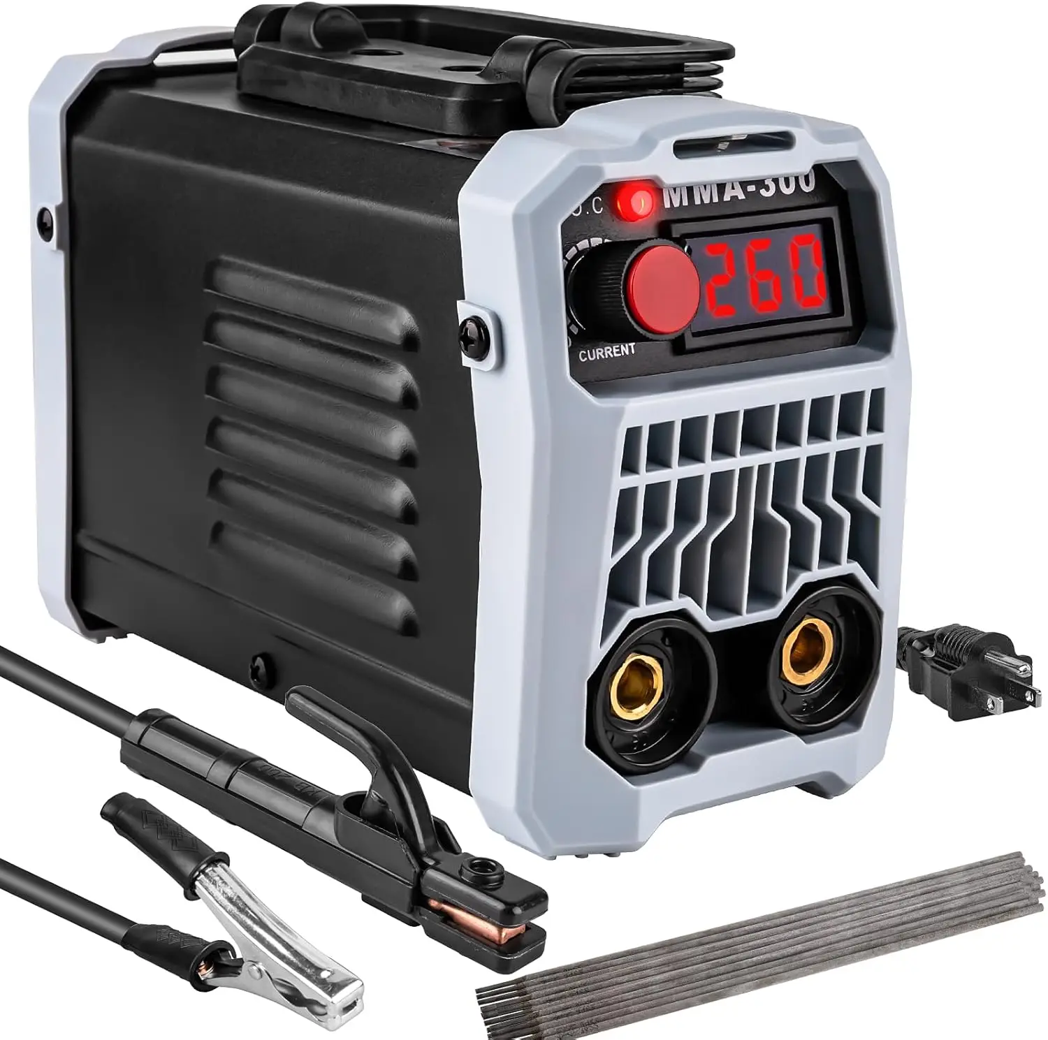 Portable Mini Stick Welder, 110V MMA-300Amp with Hot Start, Arc Force, Anti-Stick for 1/16"-1/8" Rod ARC Welding
Portable Mini Stick Welder, 110V MMA-300Amp with Hot Start, Arc Force, Anti-Stick for 1/16"-1/8" Rod ARC Welding